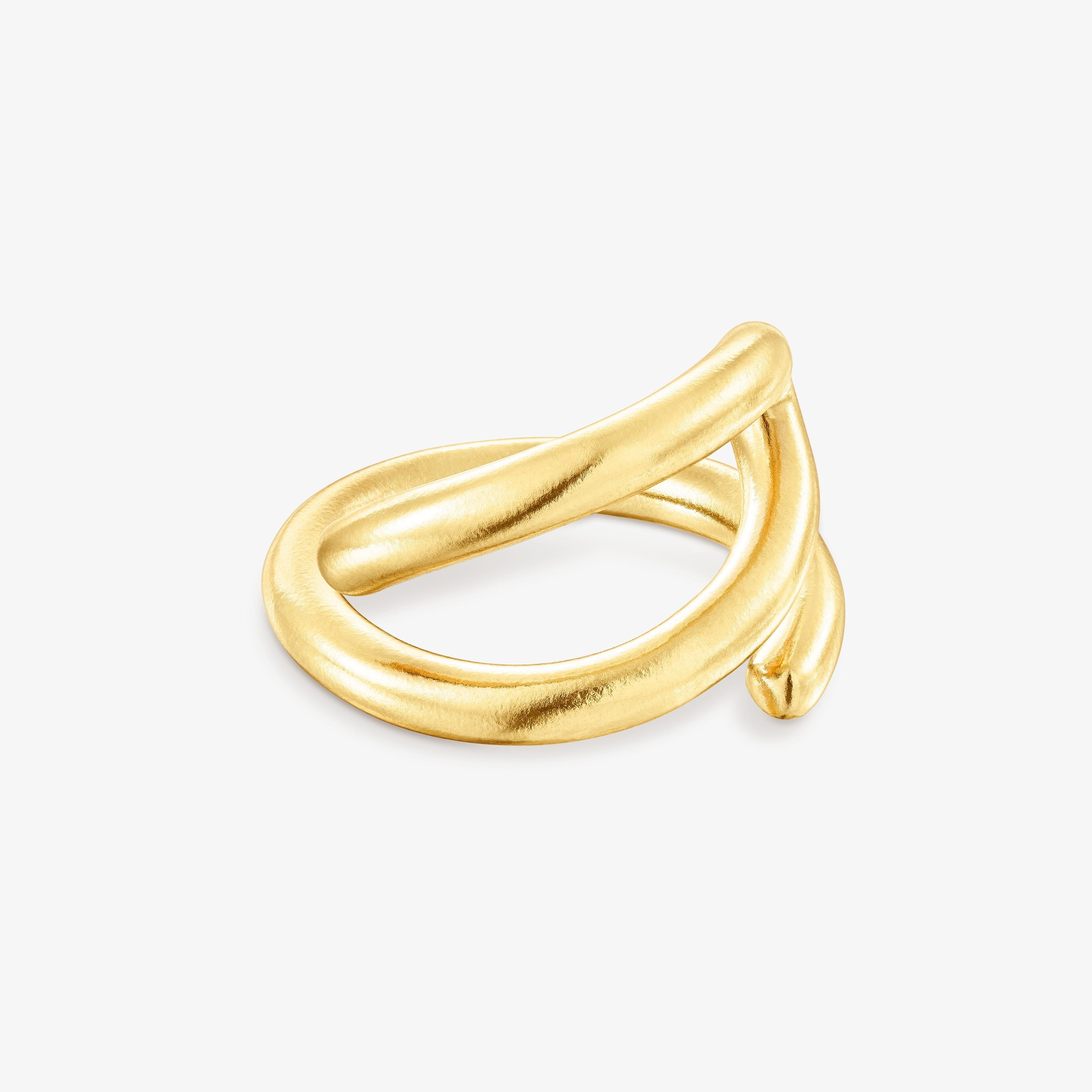 Silver vermeil Bent Open ring