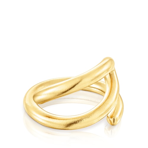 Silver vermeil Bent Open ring