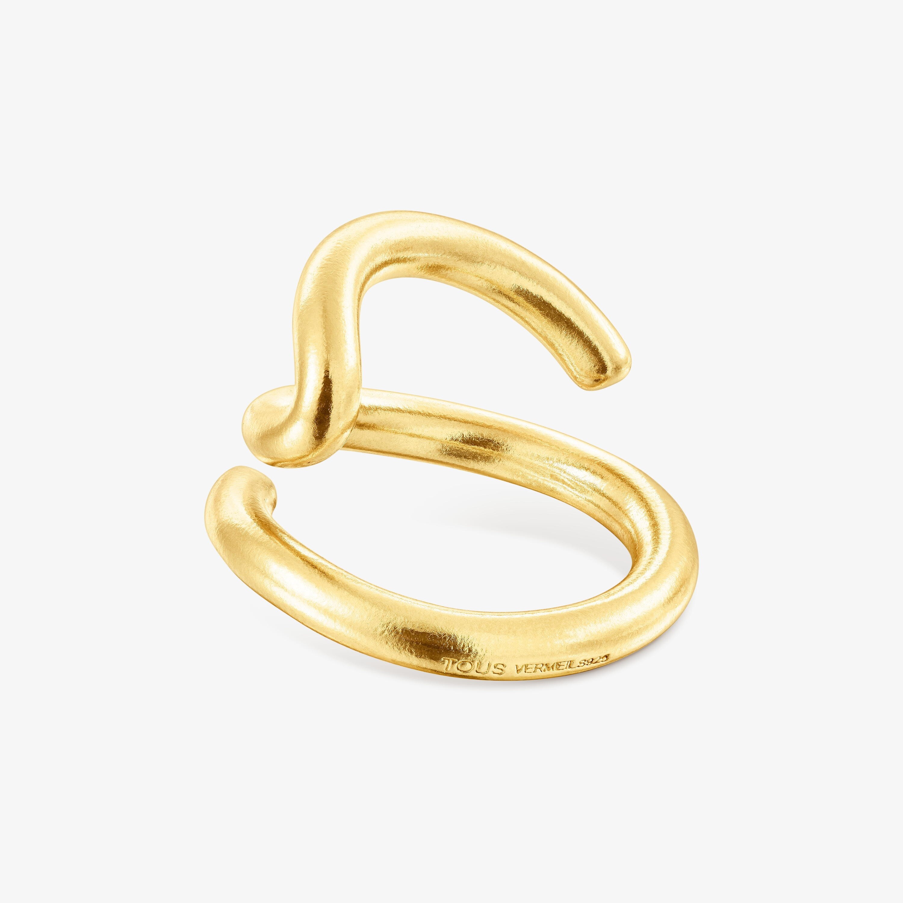 Silver vermeil Bent Open ring