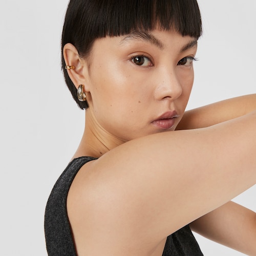 Silver vermeil and dark silver Twiling Hoop earrings