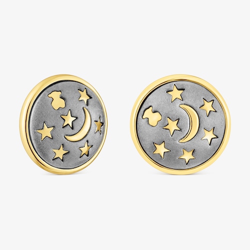 Brincos Twiling em prata vermeil e dark silver