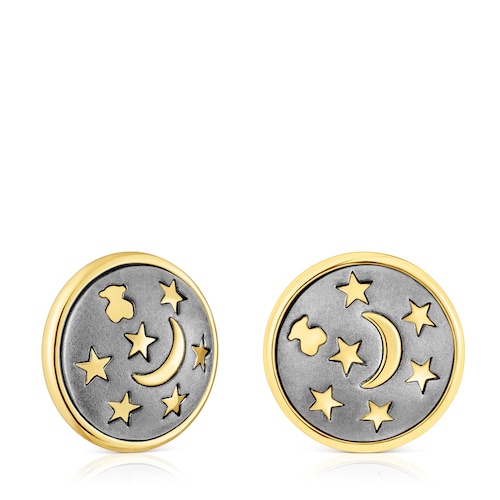 Silver vermeil and dark silver Twiling Earrings image number 0