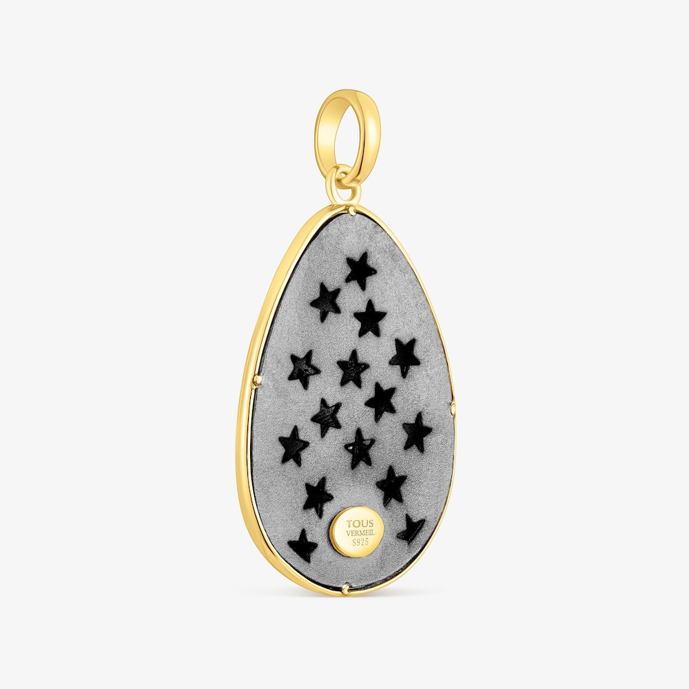 Pingente de 27&nbsp;mm Twiling em prata vermeil e dark silver