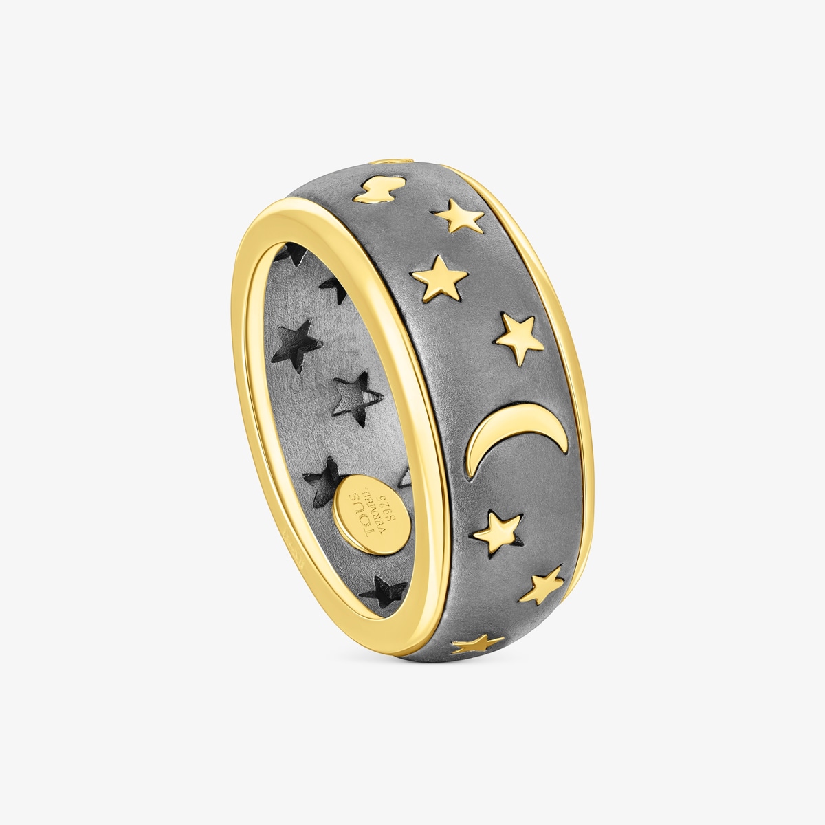 Ring Twiling Aus Vermeil- Und Dark Silver Größe N12