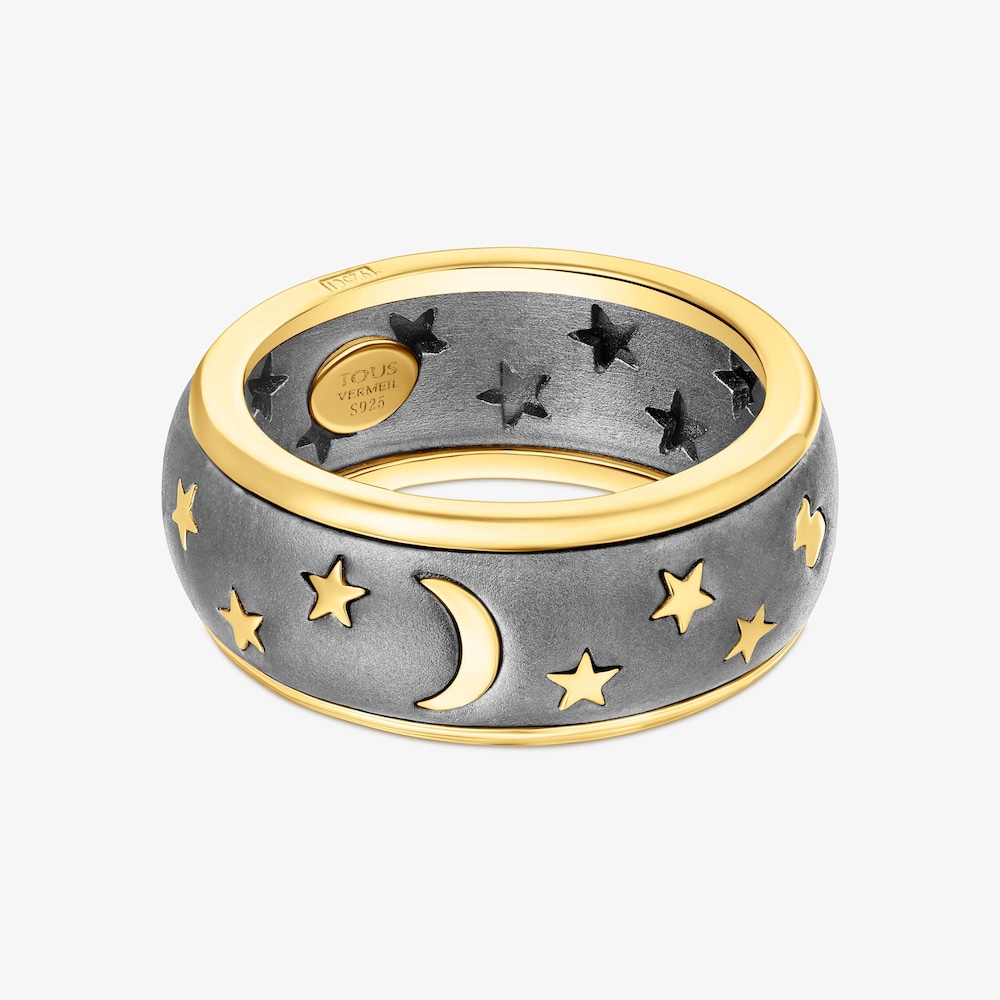 Anillo de plata vermeil y dark silver Twiling