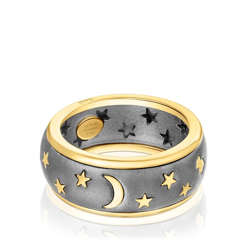 Silver vermeil and dark silver Twiling Ring