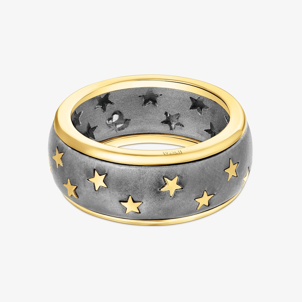 Anillo de plata vermeil y dark silver Twiling