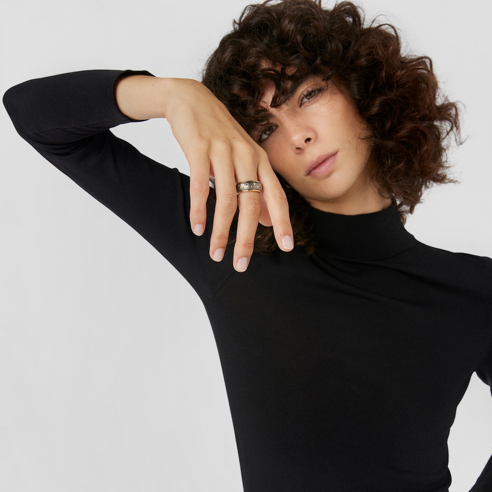 Anillo de plata vermeil y dark silver Twiling