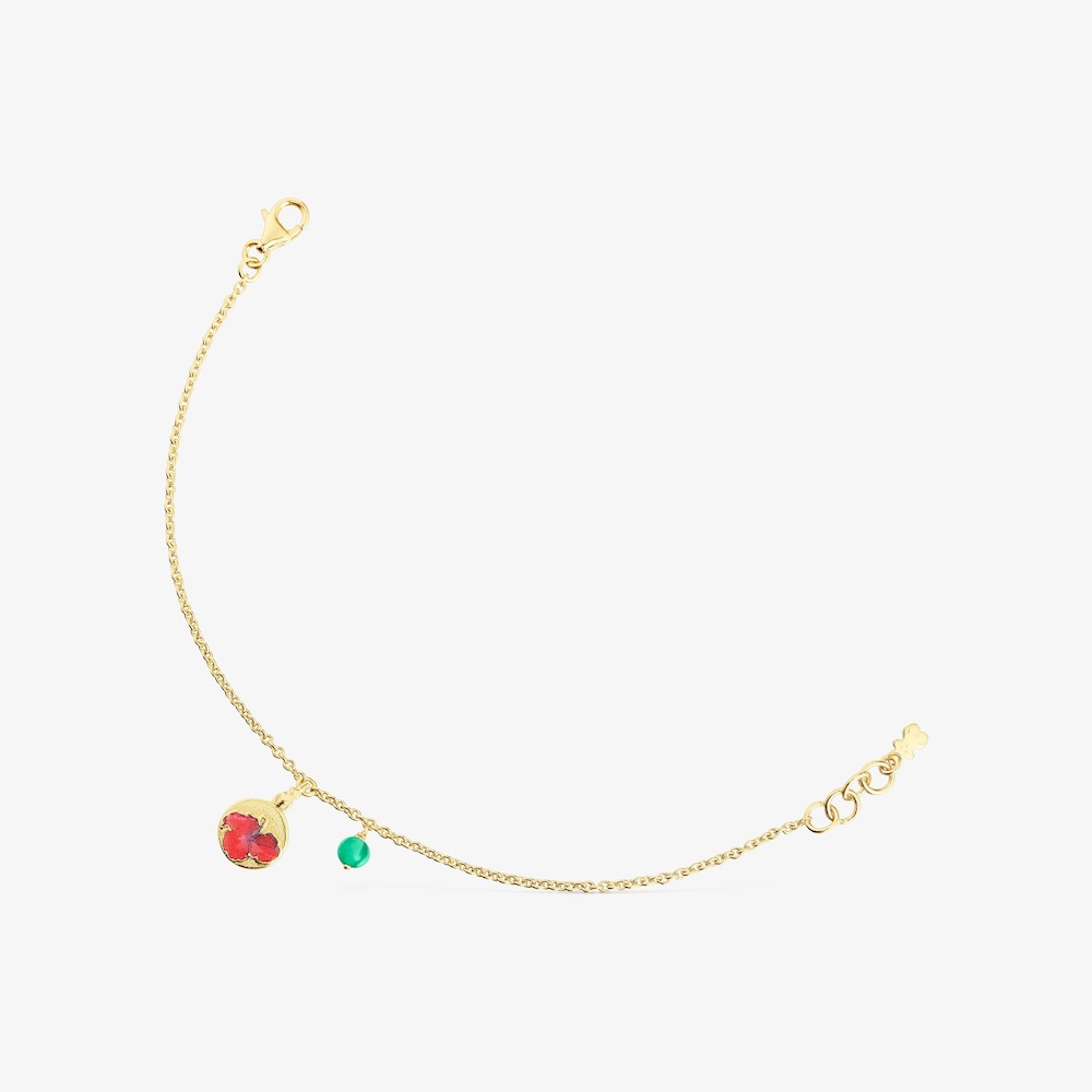 Silver vermeil Maga Bracelet with chalcedony and flower