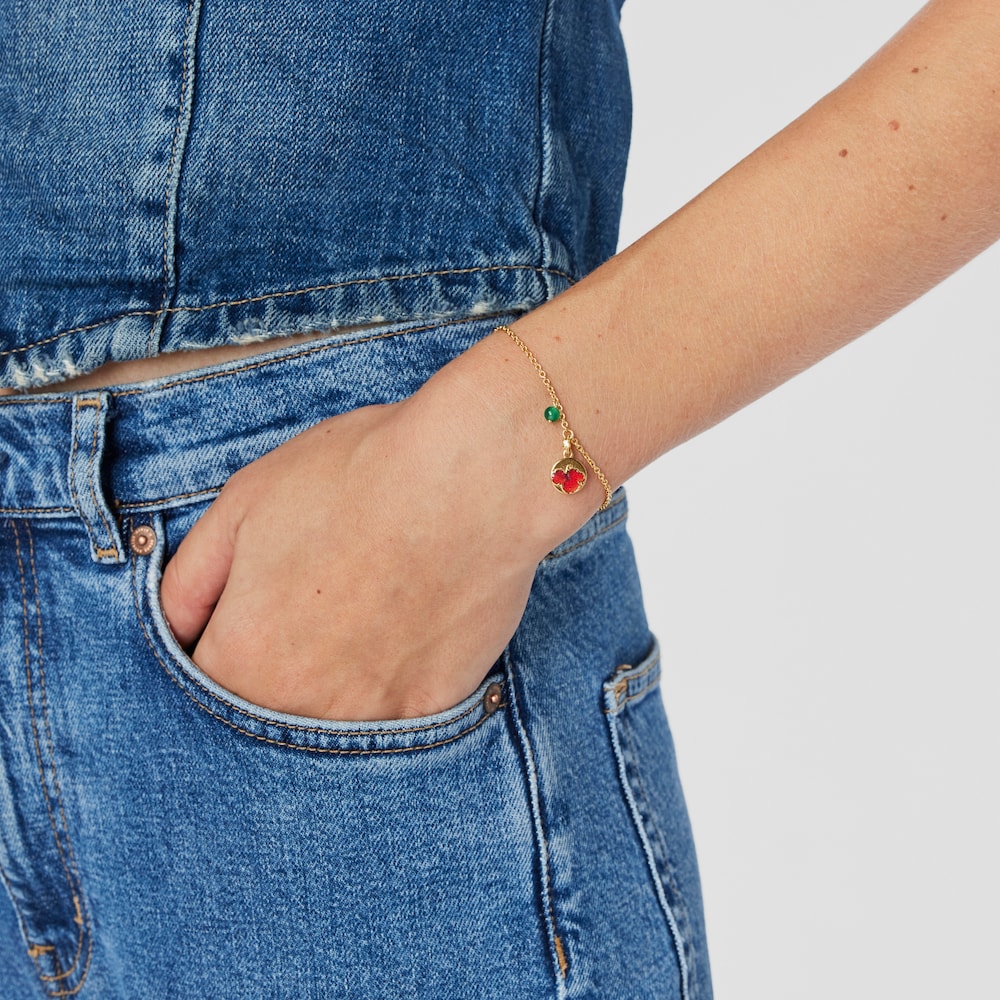 Silver vermeil Maga Bracelet with chalcedony and flower