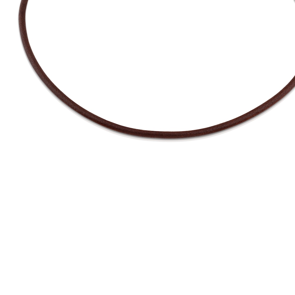 42&nbsp;cm brown 3&nbsp;mm Leather TOUS Chokers Choker with 18K Solid Gold Clasp.