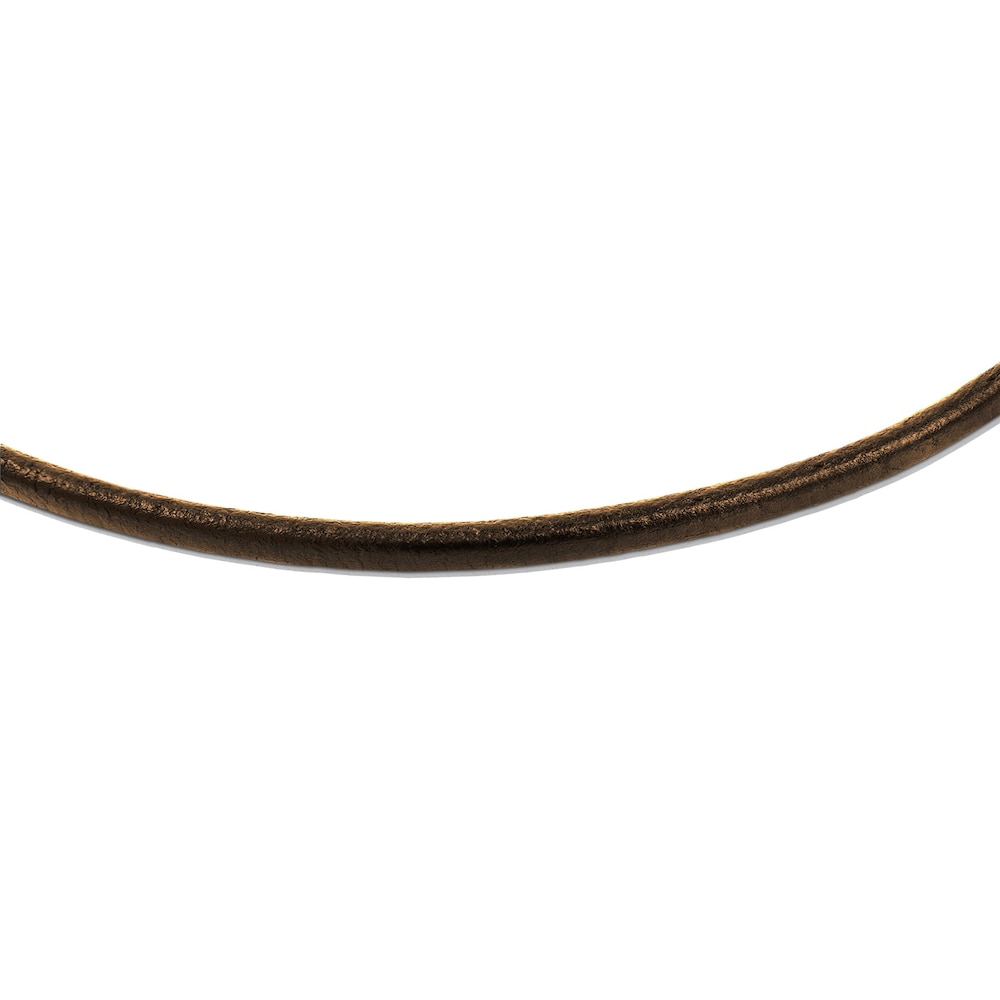 Gargantilla de cuero marr&oacute;n de 3 mm y cierre de plata Chokers