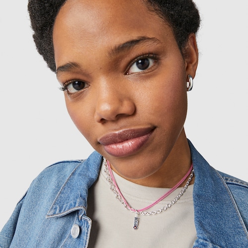 Colar TOUS Nylon Basics em nylon rosa