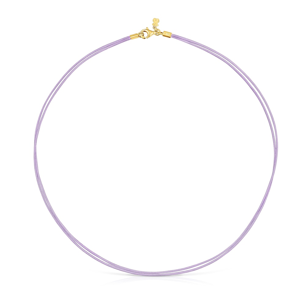 Collar doble de nylon lila TOUS Nylon Basics