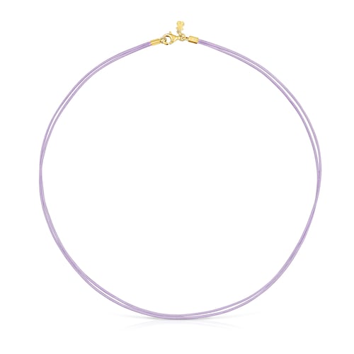 Collar doble de nylon lila TOUS Nylon Basics