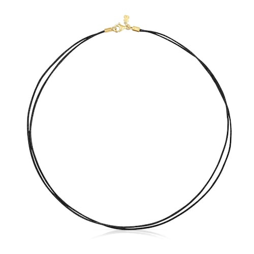 Collar doble de nylon negro TOUS Nylon Basics