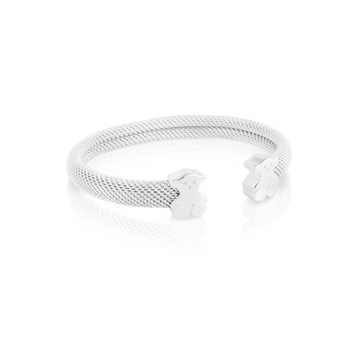 Silver Bangle TOUS Mesh Bear motifs 0,7x0,4cm