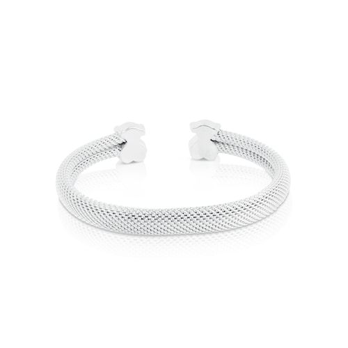 Silver Bangle TOUS Mesh Bear motifs 0,7x0,4cm