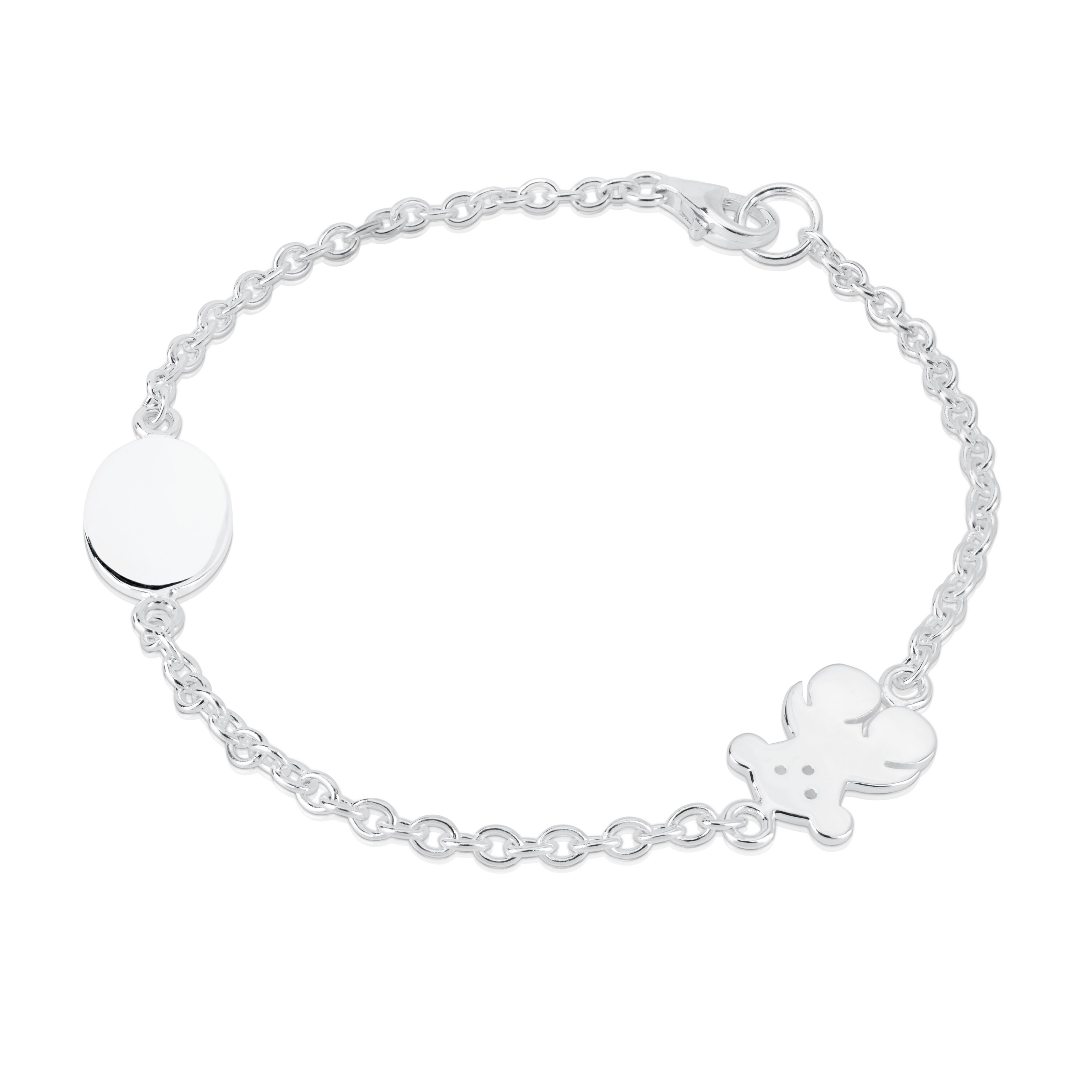 Silver TOUS Bear Bracelet Oval and Bear motifs