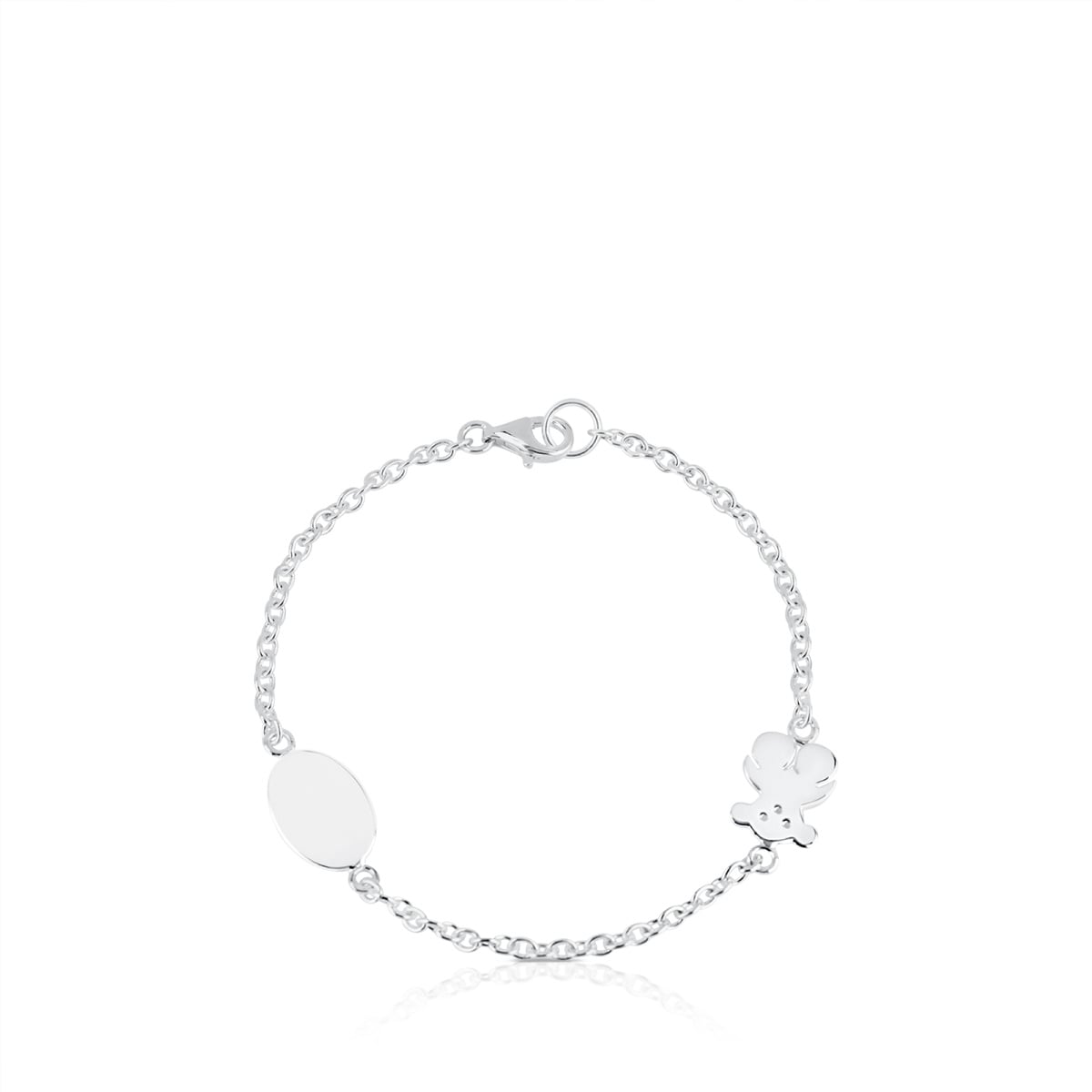 Silver TOUS Bear Bracelet Oval and Bear motifs