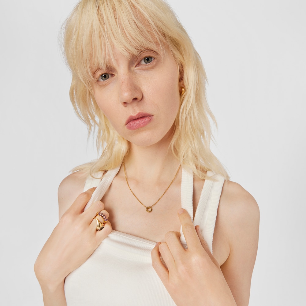 Silver vermeil Virtual&nbsp;Garden Pendant with gemstones