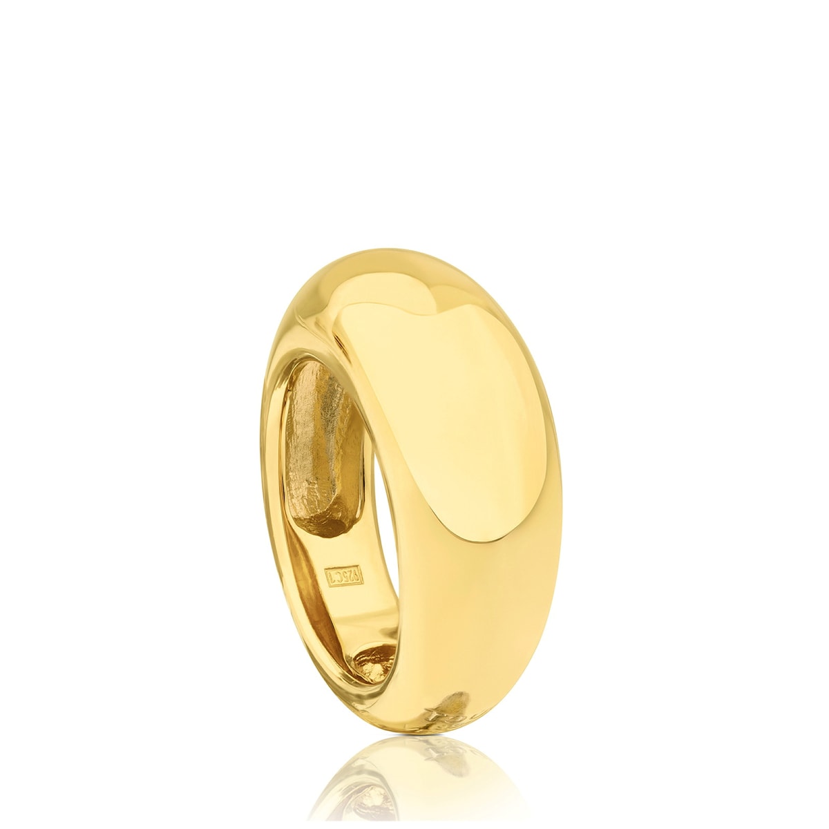 Tous - Anillo Con Baño De Oro 18 Kt Sobre Plata Abombado Warm Talla 18