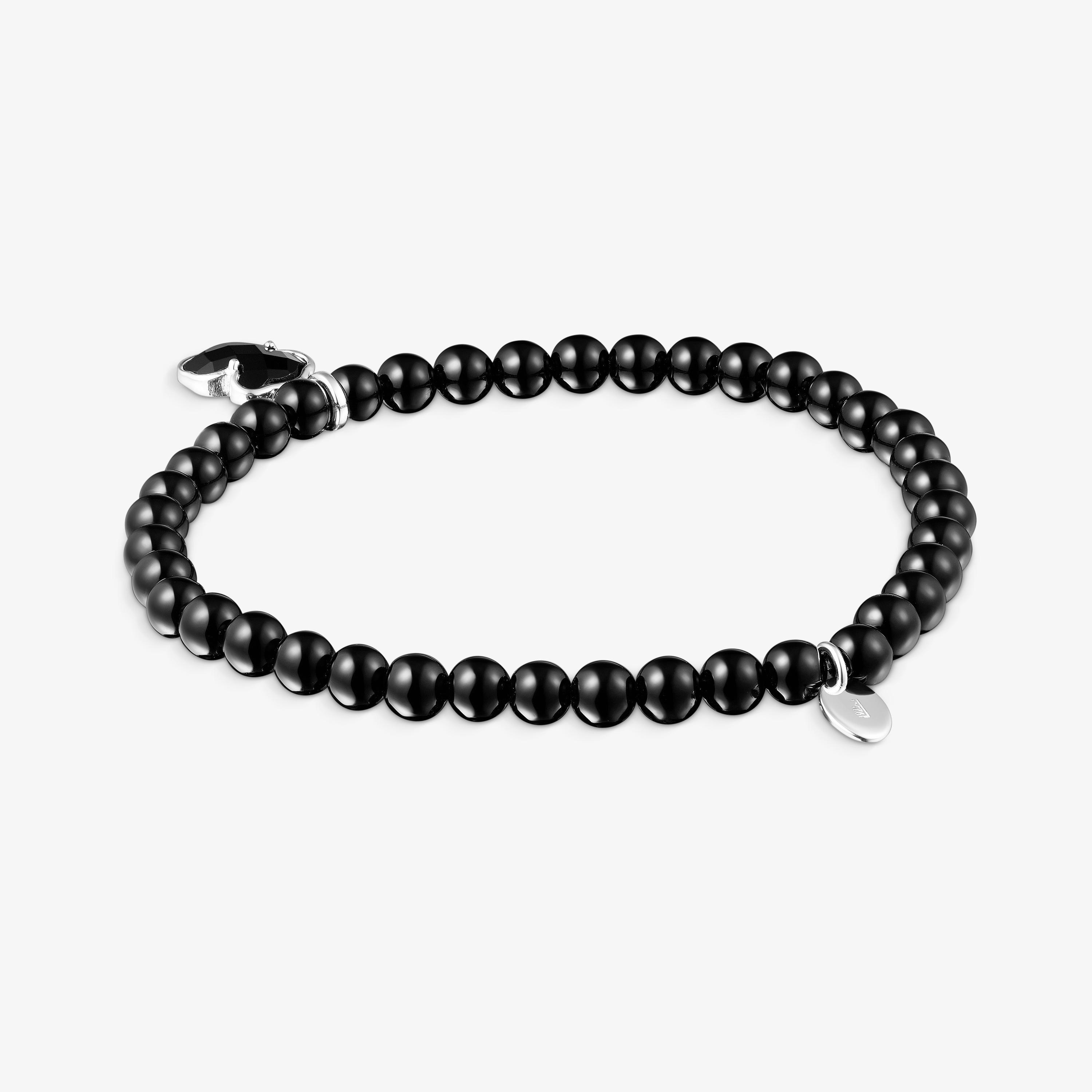 Silver and onyx TOUS Icon Color bracelet