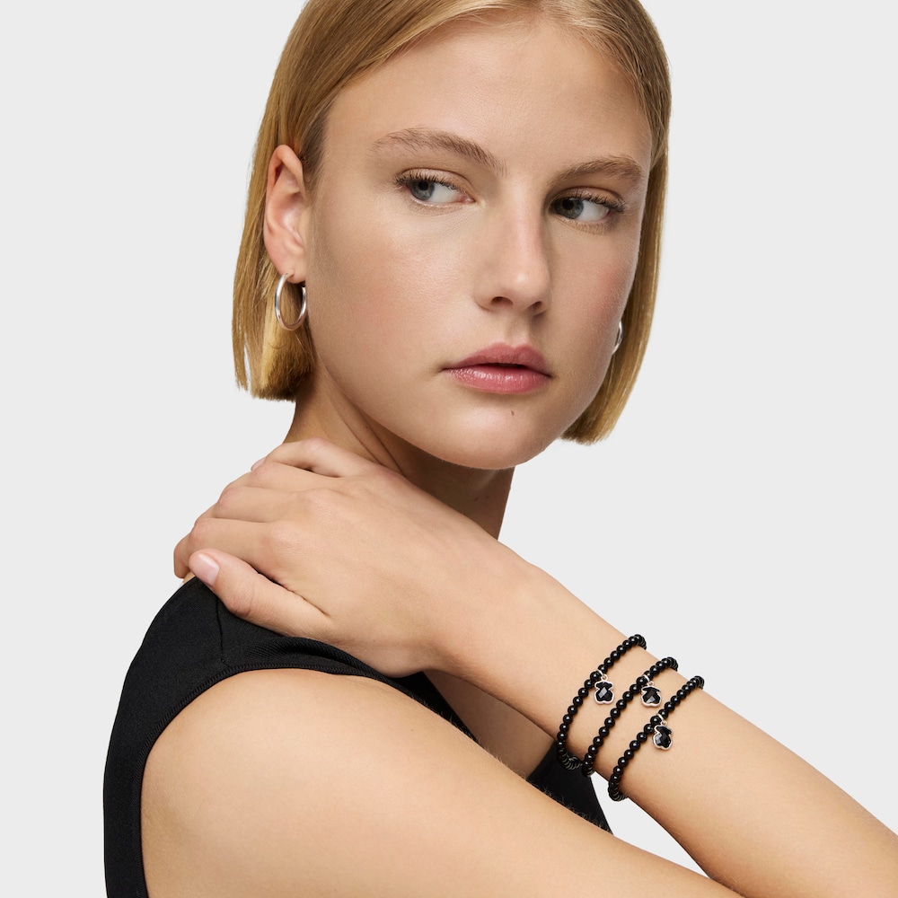 Bracciale TOUS Icon Color in argento e onice