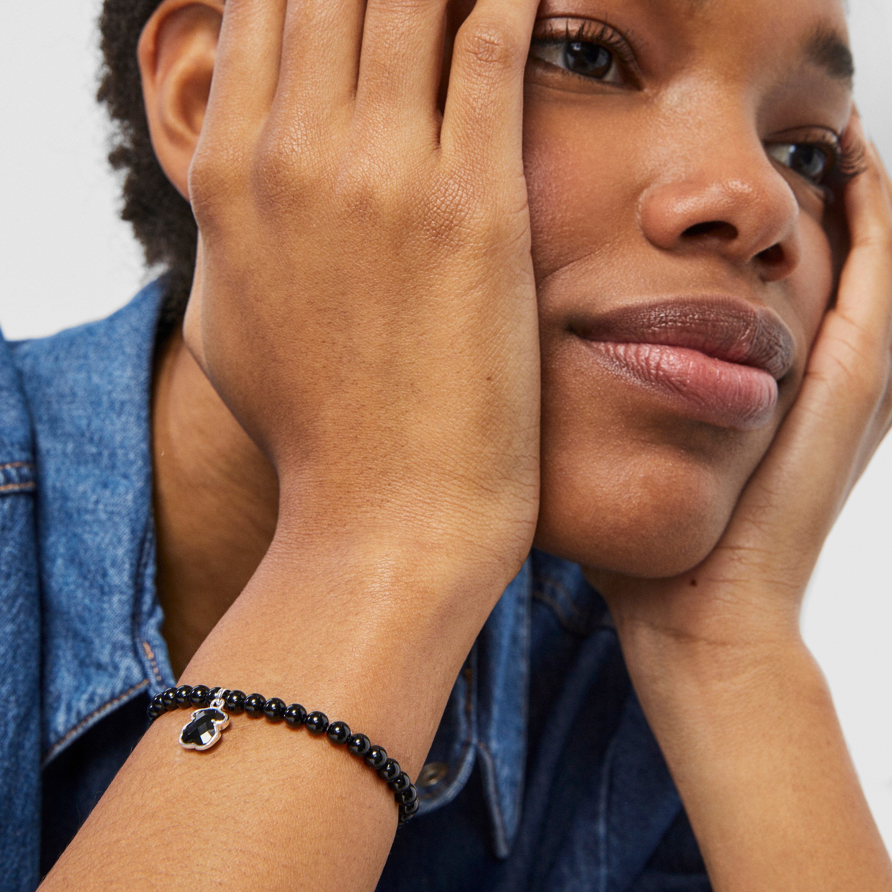 Silver and onyx TOUS Icon Color bracelet