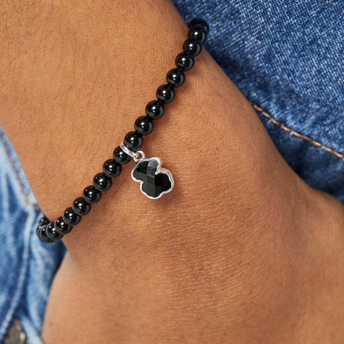 Silver and onyx TOUS Icon Color bracelet