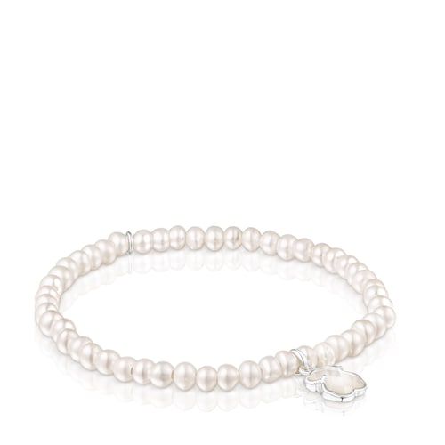 Silver TOUS Icon Color bracelet with pearls