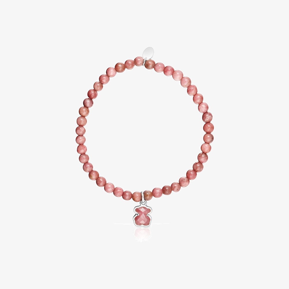 Silver and rhodonite TOUS Icon Color bracelet
