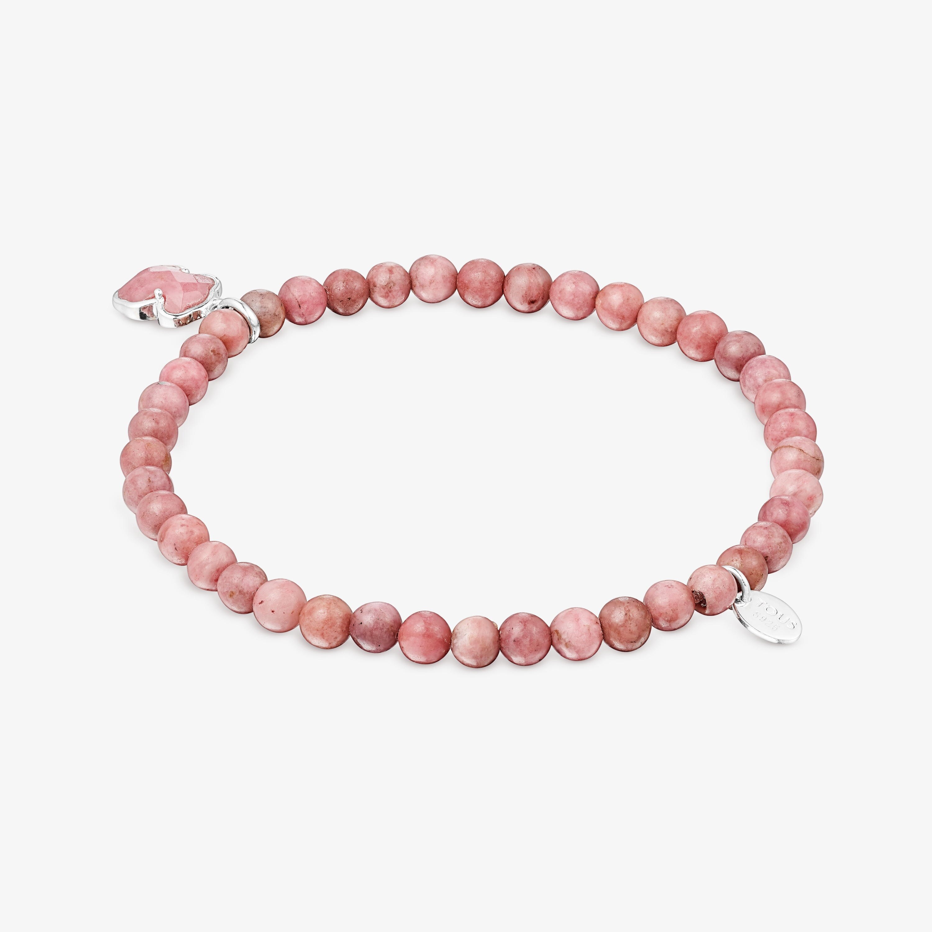 Silver and rhodonite TOUS Icon Color bracelet