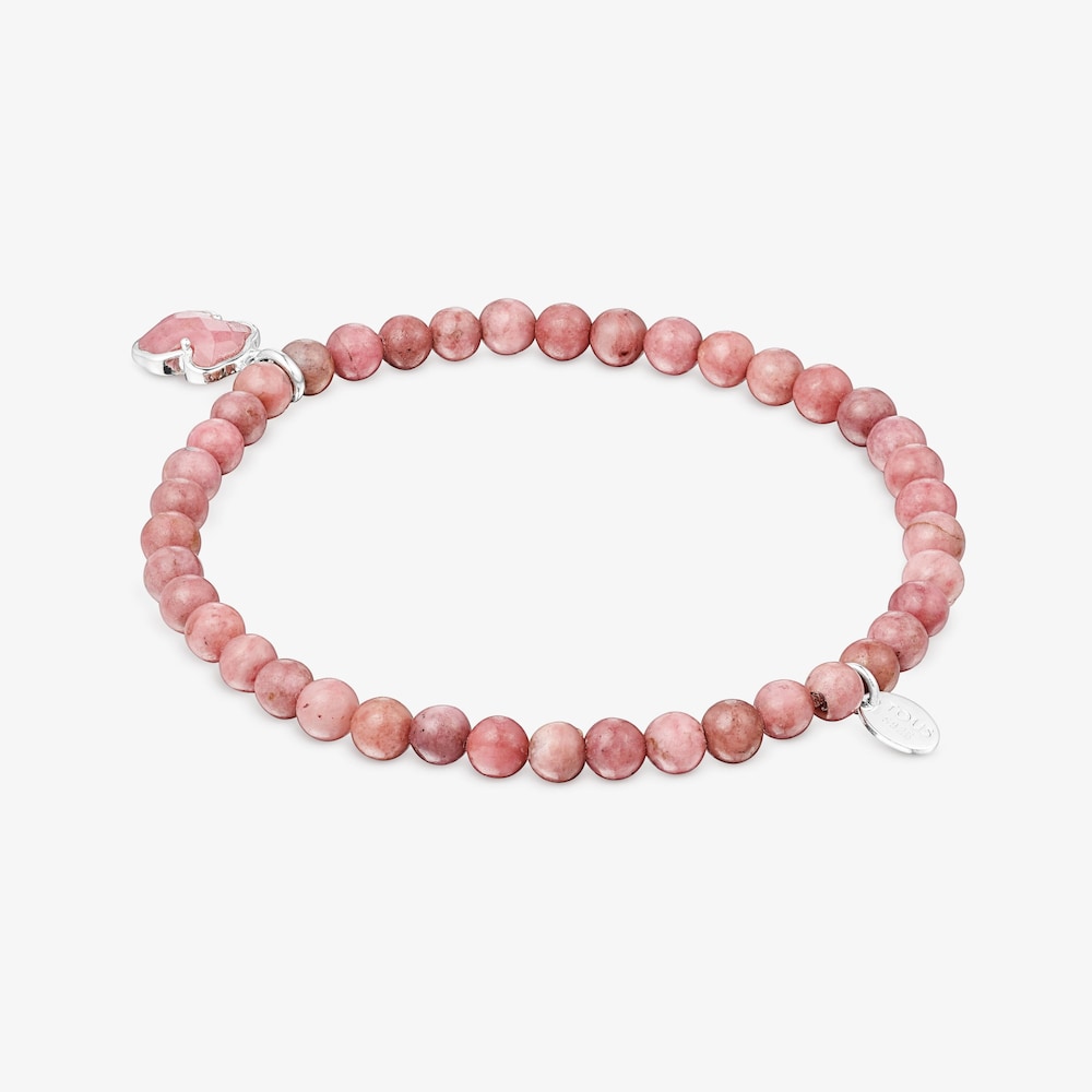 Silver and rhodonite TOUS Icon Color bracelet