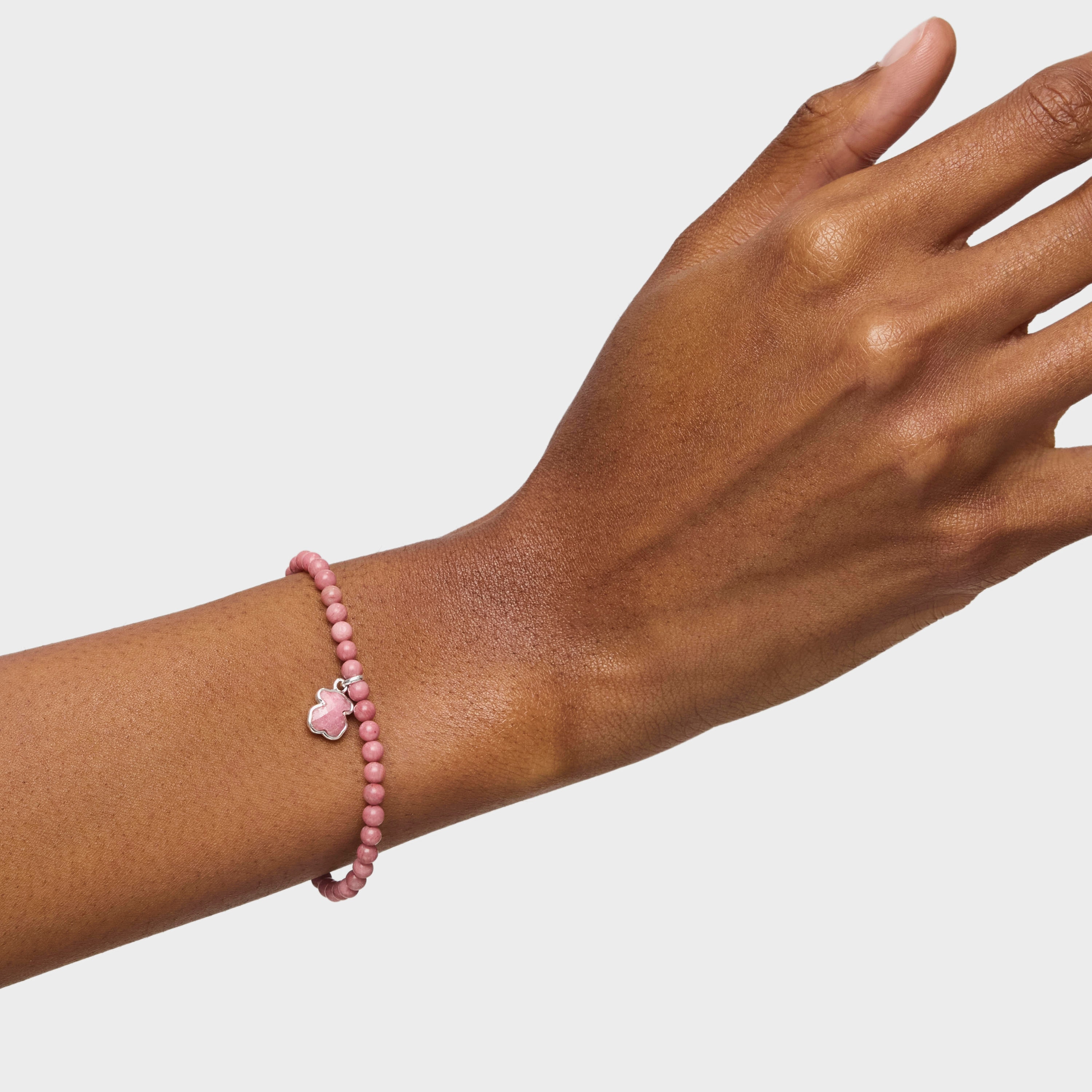 Silver and rhodonite TOUS Icon Color bracelet