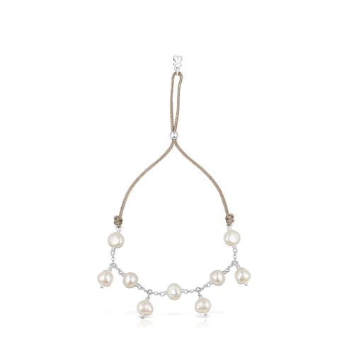 Pulseira TOUS Icon Pearl em prata e p&eacute;rolas