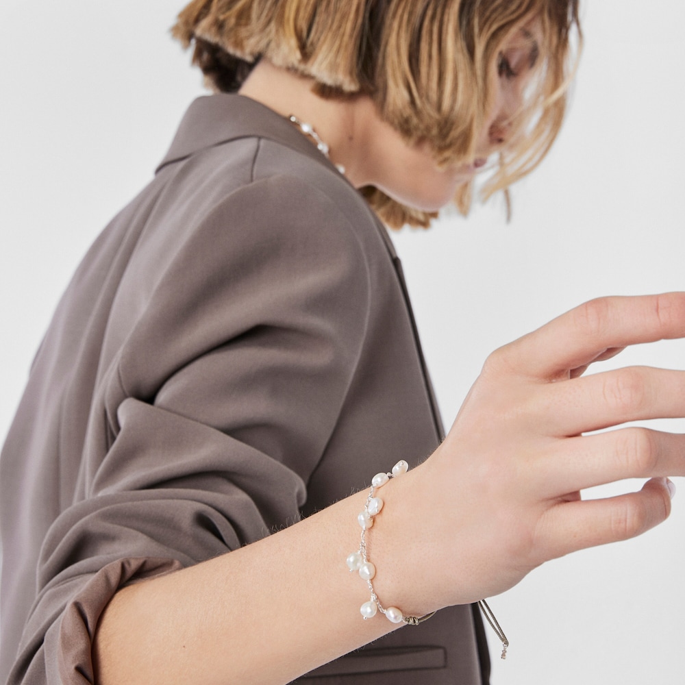 Silver and pearl TOUS Icon Pearl Bracelet