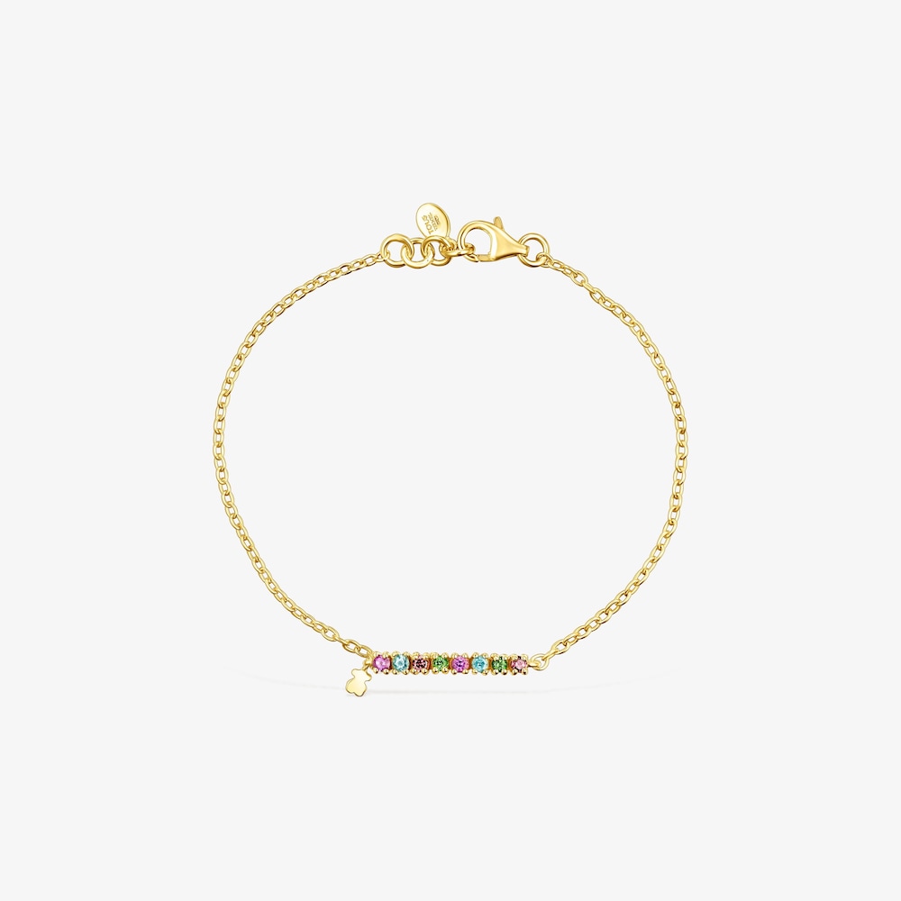 Pulseira TOUS Straight em prata vermeil e pedras preciosas