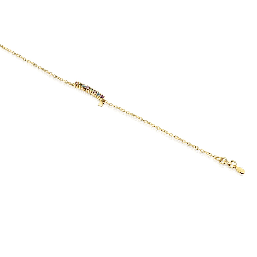 Pulsera con baño de oro 18 kt sobre plata y gemas TOUS Straight image number 2