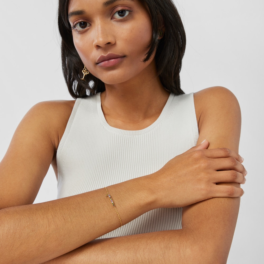 Pulseira TOUS Straight em prata vermeil e pedras preciosas