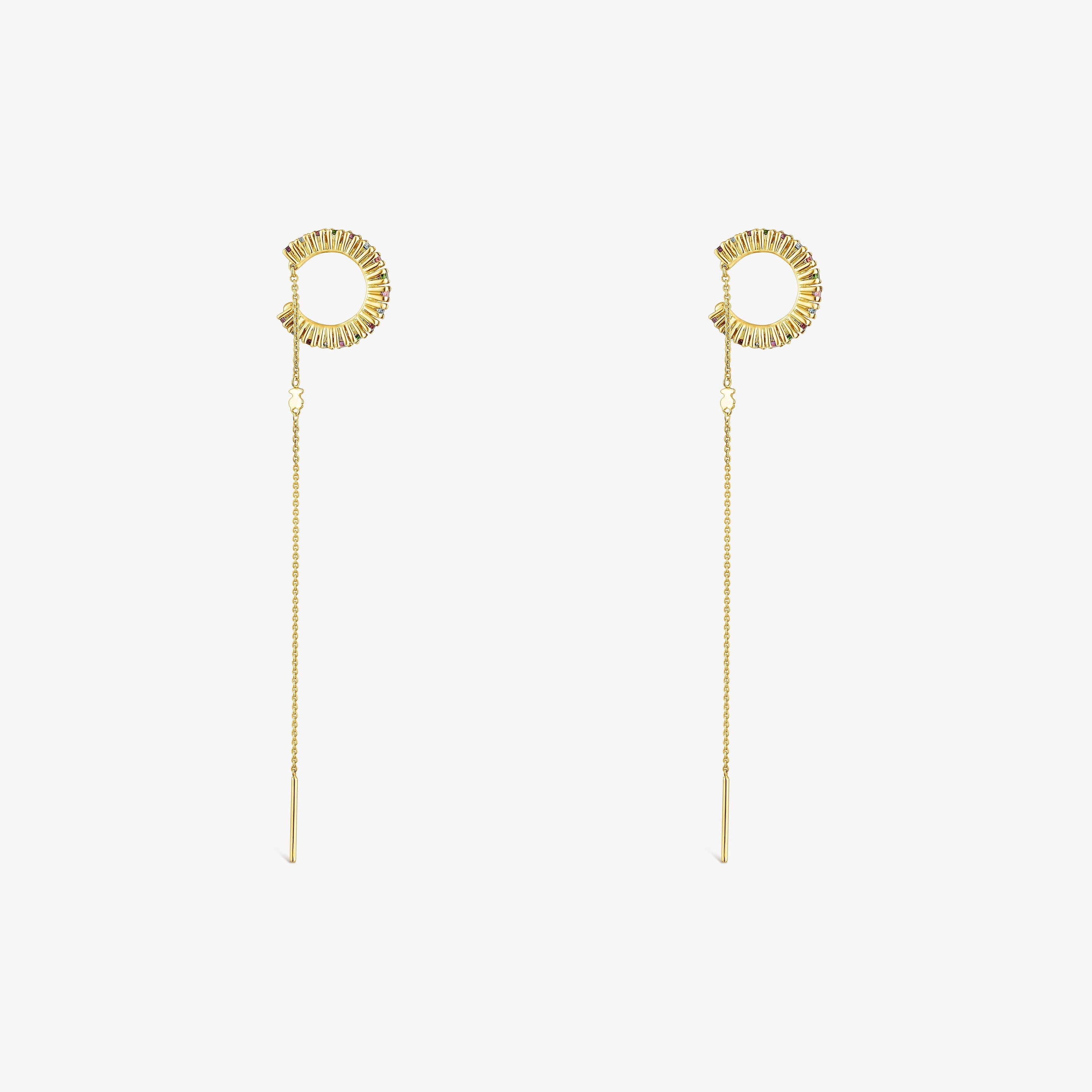 Silver vermeil TOUS Straight Earcuff earrings with gemstones