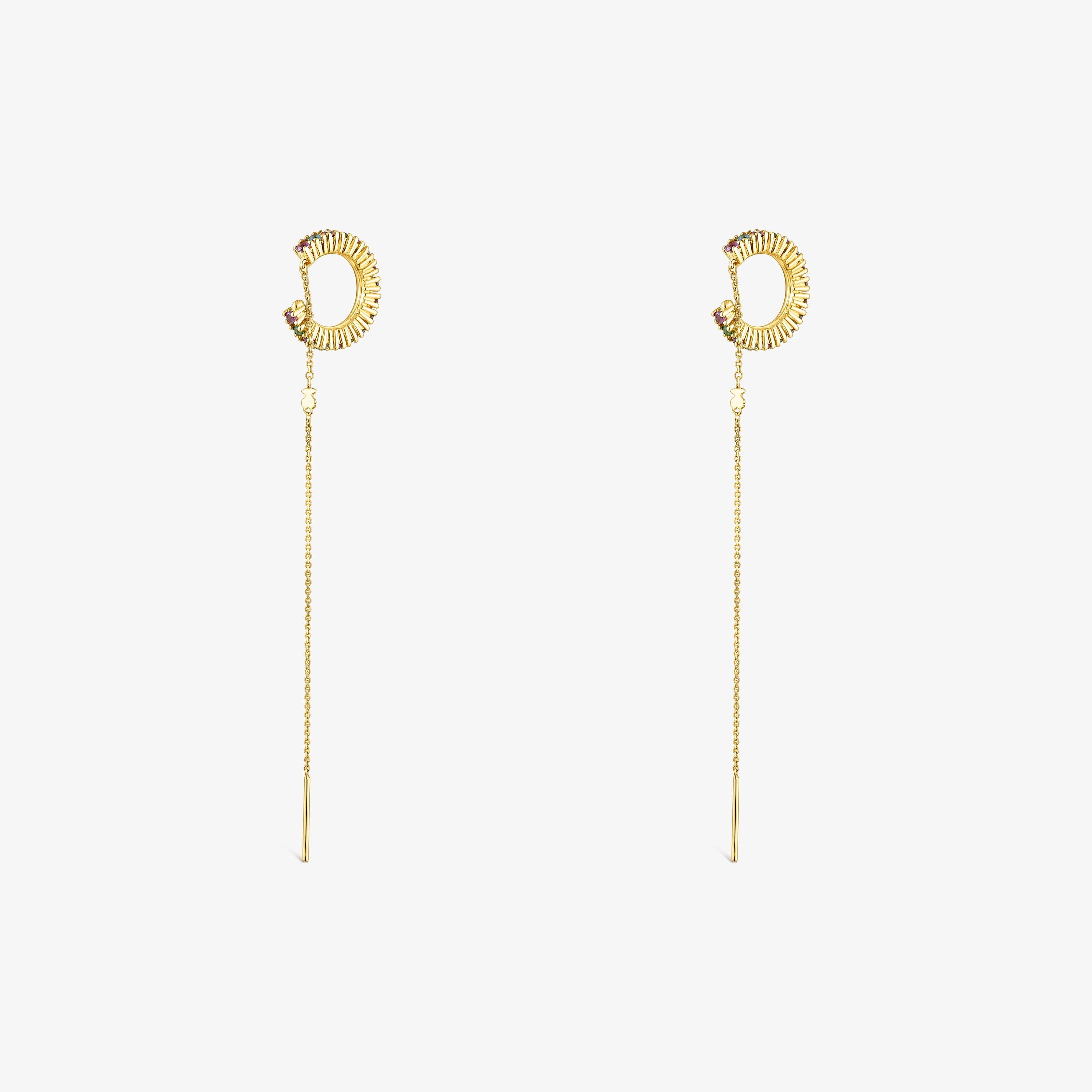 Silver vermeil TOUS Straight Earcuff earrings with gemstones