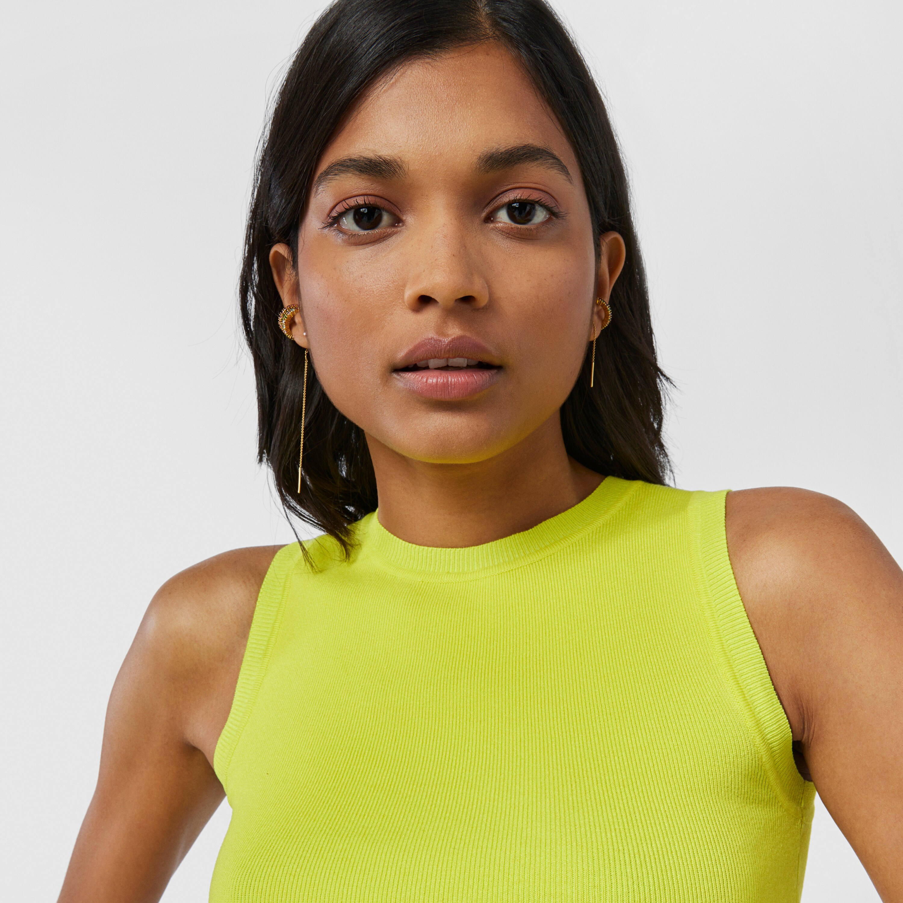 Silver vermeil TOUS Straight Earcuff earrings with gemstones