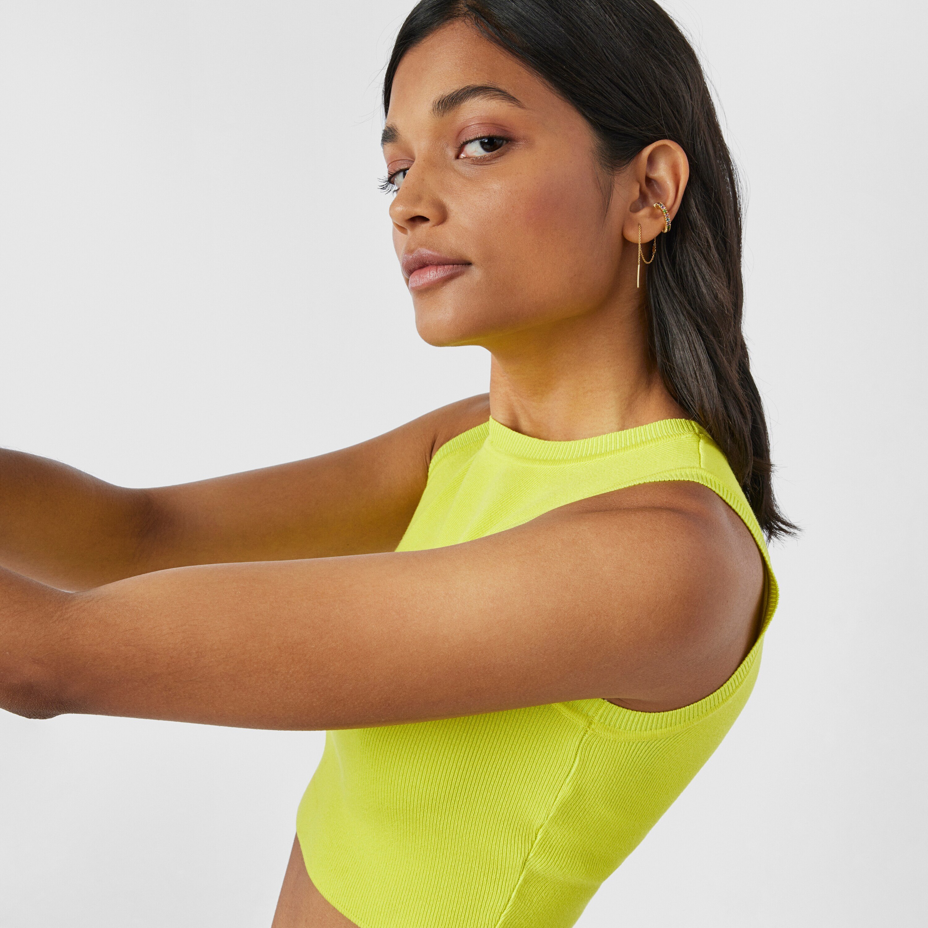 Silver vermeil TOUS Straight Earcuff earrings with gemstones