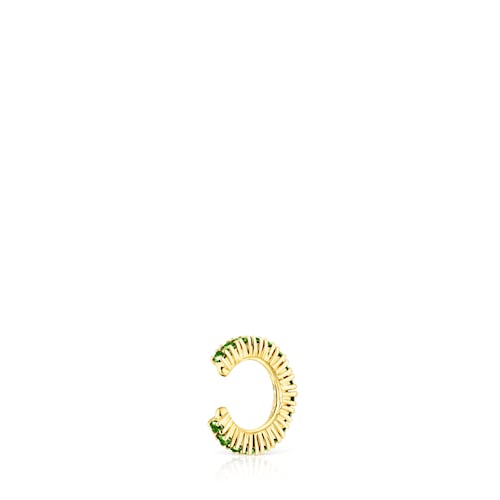 Earcuff con baño de oro 18 kt sobre plata y cromodiópsido TOUS Straight