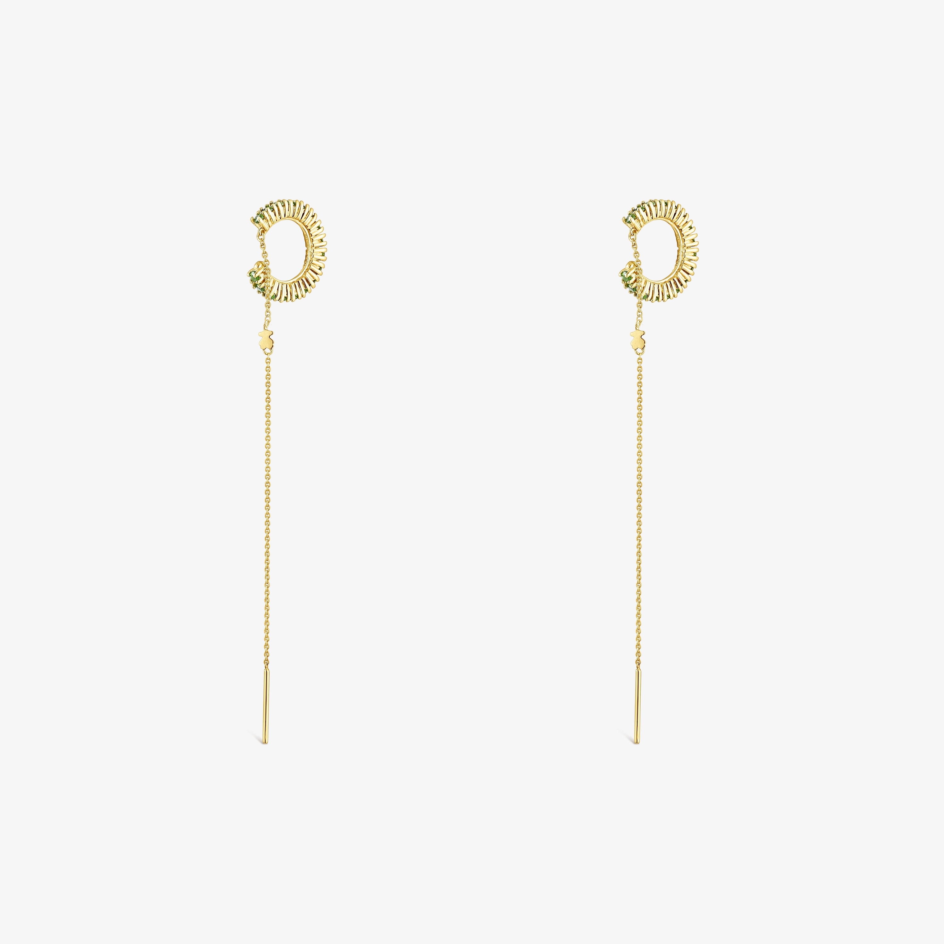 Silver vermeil TOUS Straight Earcuff earrings with chrome diopside