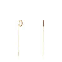 Pendientes earcuff con baño de oro 18 kt sobre plata y rodolitas TOUS Straight