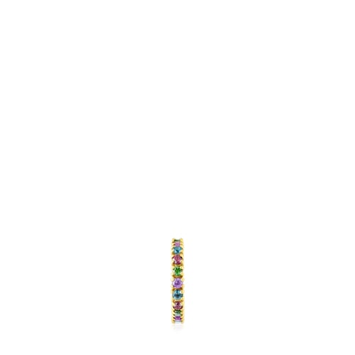 Silver vermeil TOUS Straight Earcuff with gemstones