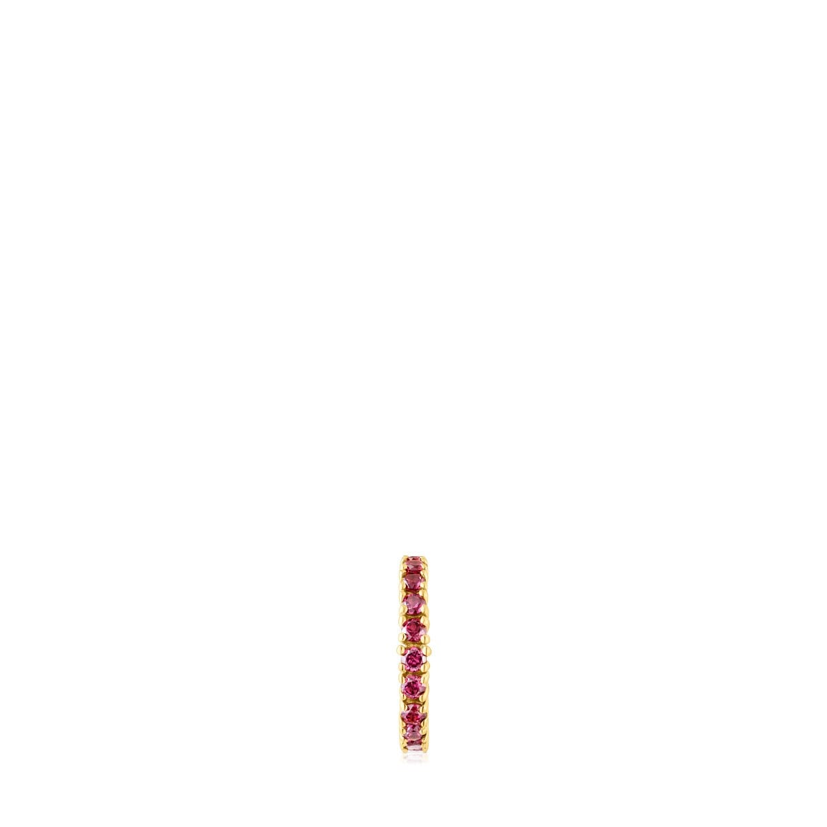 Earcuff con baño de oro 18 kt sobre plata y rodolitas TOUS Straight