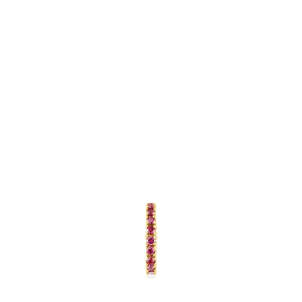 Silver vermeil TOUS Straight Earcuff with rhodolites
